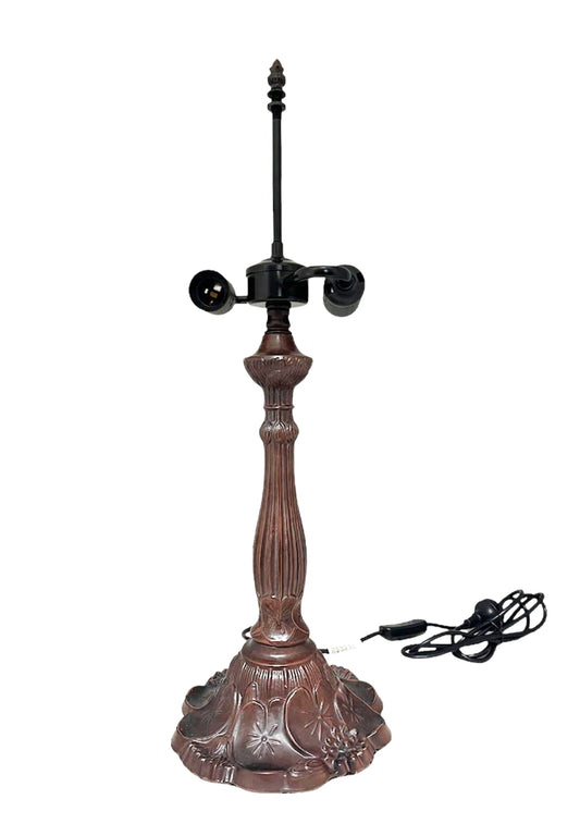 Vintage Metal Table Lamp Base – Dual Bulb (2x E27) Fitting for 16″–18″ Tiffany Lampshade