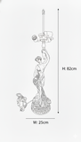 Victorian Lady Figurine Lamp Base - 3-Light Socket - Compatible with 18"-22" Large Tiffany Shades