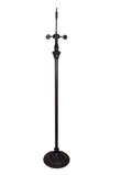 Ornate Antique Bronze Dual-Light Tiffany Floor Lamp Base for 16-20 inches lamp shade