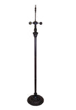 Ornate Antique Bronze Dual-Light Tiffany Floor Lamp Base for 16-20 inches lamp shade
