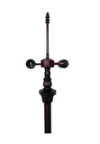 Ornate Antique Bronze Dual-Light Tiffany Floor Lamp Base for 16-20 inches lamp shade