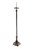 Antique Bronze Scrollwork Dual-Light Tiffany Floor Lamp Base for 16-20 inches lamp shade