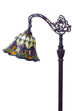 Art Nouveau Tulip Stained Glass Bridge arm Tiffany Floor Lamp