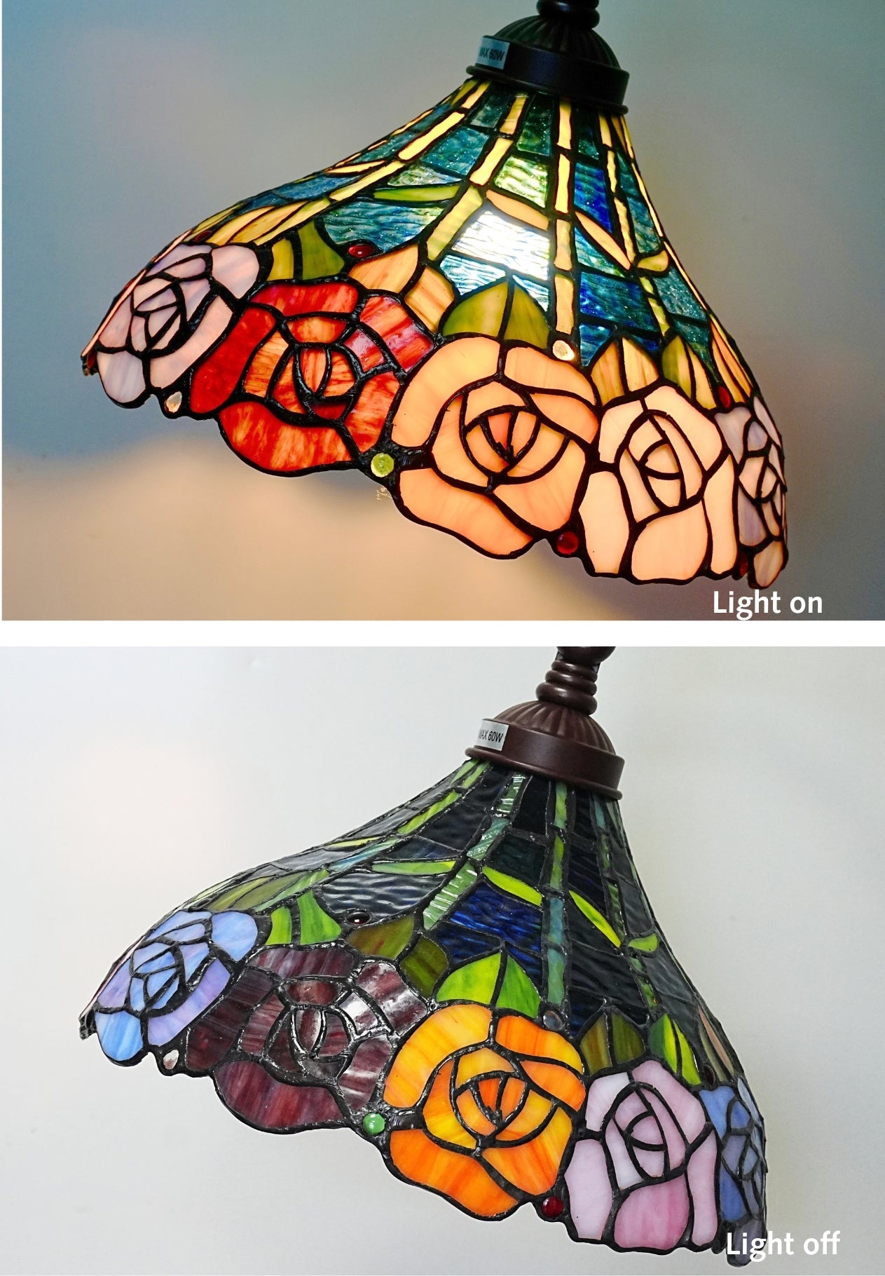 Classical Rose Tiffany Bridge Floor Lamp
