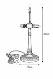 Art Nouveau Lotus Pedestal Metal Alloy Lamp Base – Antique Bronze Finish for 10" Tiffany Shades