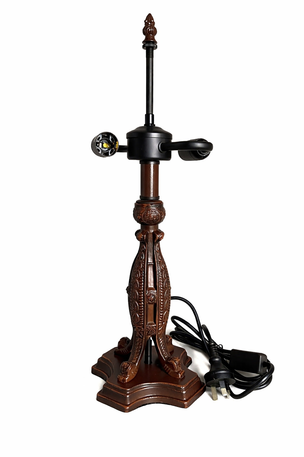 Premium Vintage Bronze Table Lamp Base – Dual E14 Sockets (For 10"–12" Tiffany Shades)