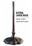 Heavy Metal 3-Light Floor Lamp Base with Extra-Large Ornate Base for 18“ 20” Tiffany Lamp Shade