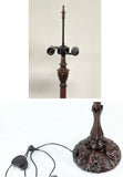 Ornate Heavy Metal Dual-Light Floor Lamp Base for 16"- 20" wide Tiffany Lamp shade