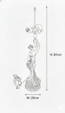 Huge 20" Tiffany Style Poppy Table Lamp – Art Nouveau Lady Sculpture Base
