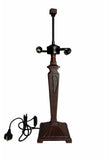 Mission Style Table Lamp Base for Square Tiffany Lamp Shade – Dual E14 Socket, Antique Bronze Finish