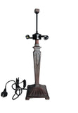 Mission Style Table Lamp Base for Square Tiffany Lamp Shade – Dual E14 Socket, Antique Bronze Finish