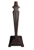 Mission Style Table Lamp Base for Square Tiffany Lamp Shade – Dual E14 Socket, Antique Bronze Finish