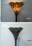 Large Red Jewel Dragonfly Tiffany Torchiere Floor Lamp