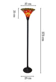 Large Vintage Ruby Amber Tiffany Torchiere Floor Lamp