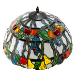 Large 16" Vibrant Fruits Style Stained Glass Tiffany Floor Light