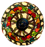 Large 16" Vibrant Fruits Style Stained Glass Tiffany Floor Light