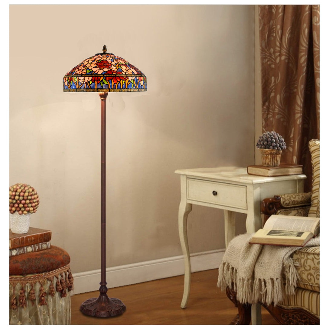 Timeless Collection@ Huge 18 inches Oriental Poppy Style Tiffany Floor  Lamp