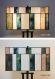 Large Modern Geometric Stained Glass Table Lamp – Forest Green