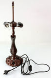 Large 16" Oriental Lily  Style Stained Glass Leadlight Tiffany  Table Lamp