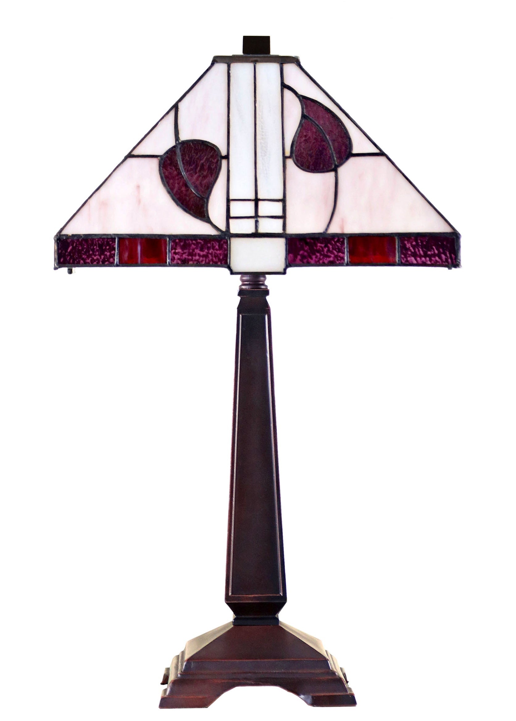 Large Classical Mission Style Leaf Tiffany Table Lamp