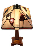 Large Classical Mission Style Leaf Tiffany Table Lamp