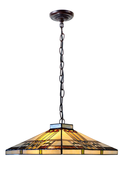 14" Mission Tiffany Style Pendant Light