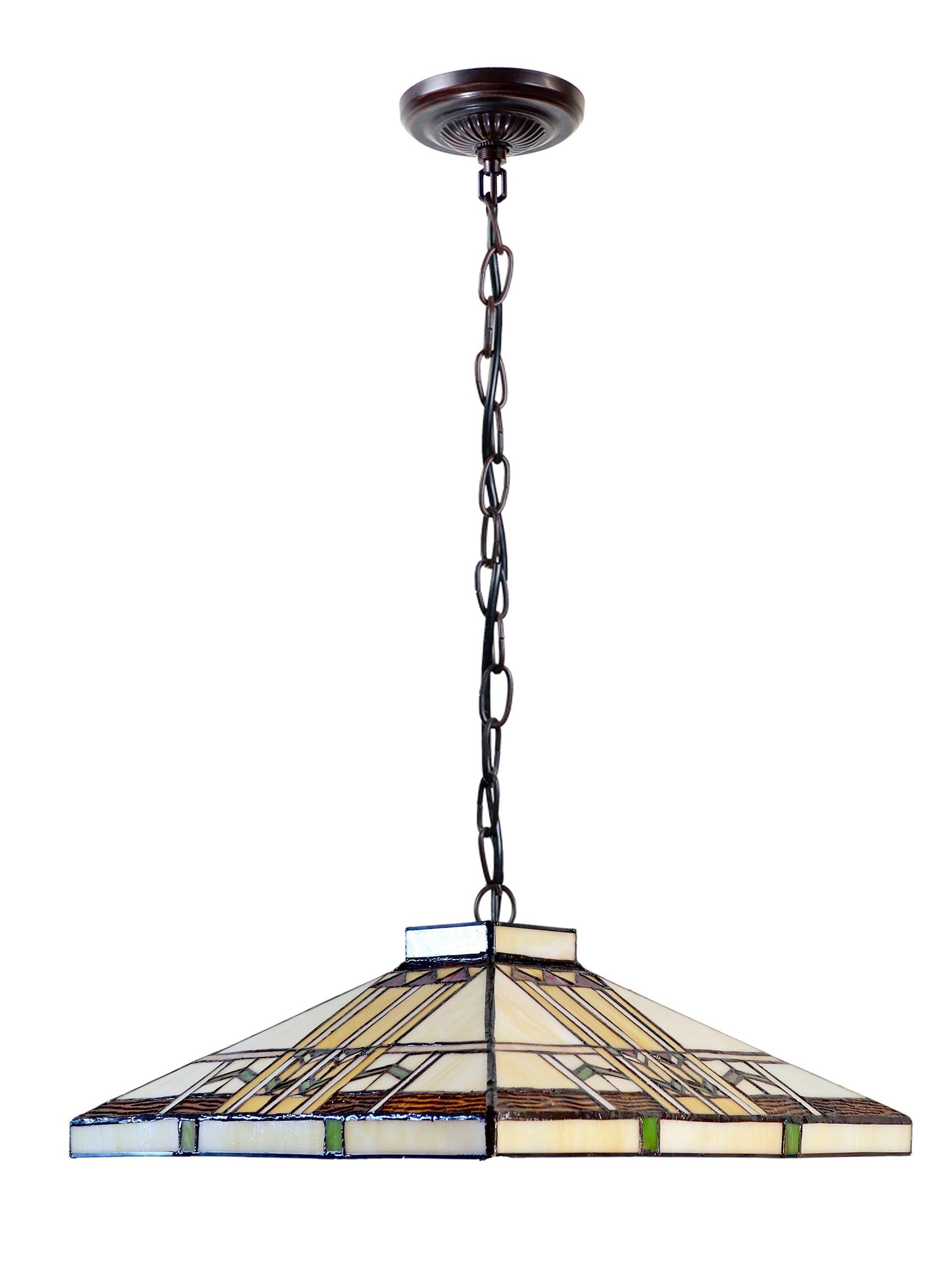 14" Mission Tiffany Style Pendant Light