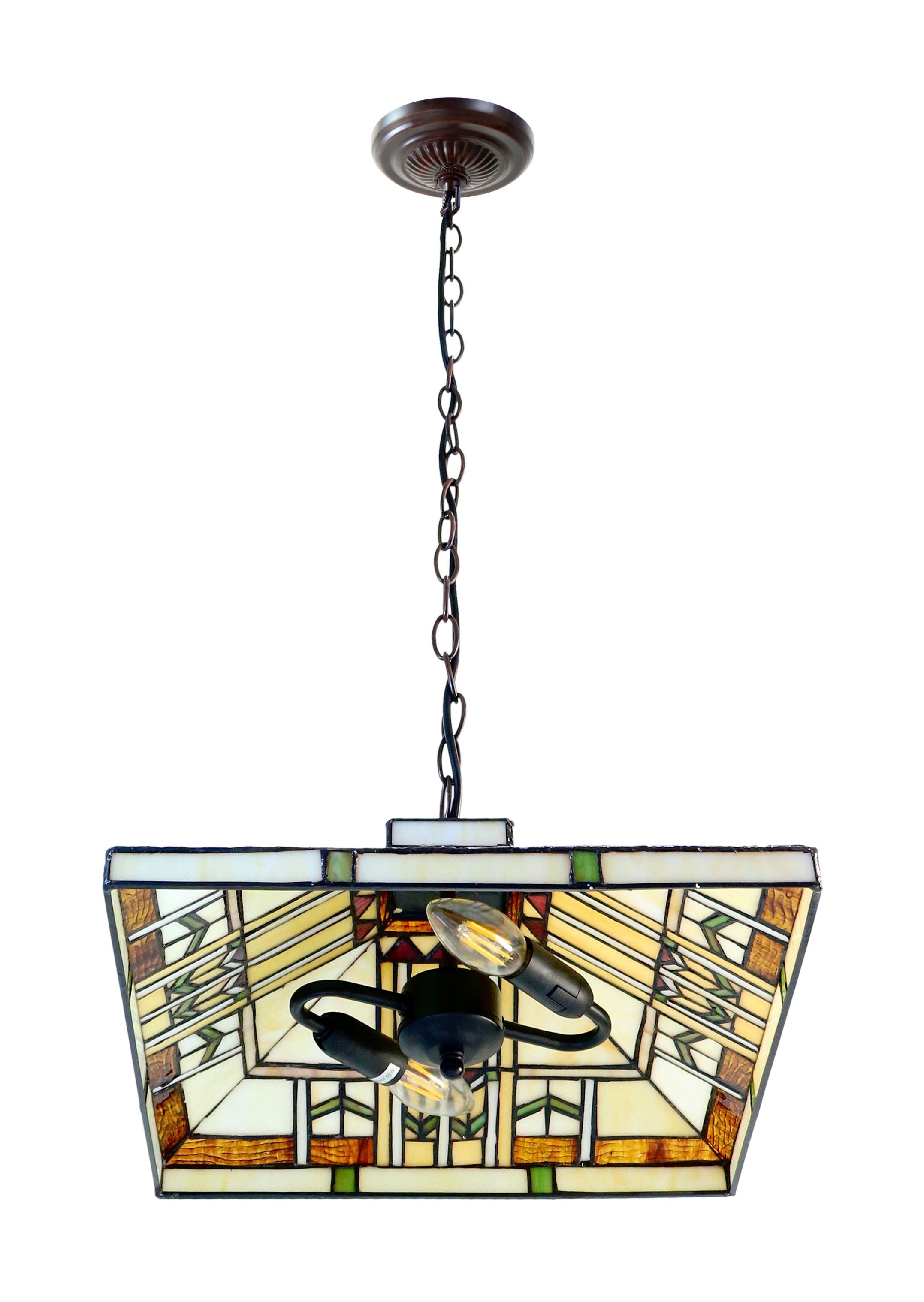 14" Mission Tiffany Style Pendant Light