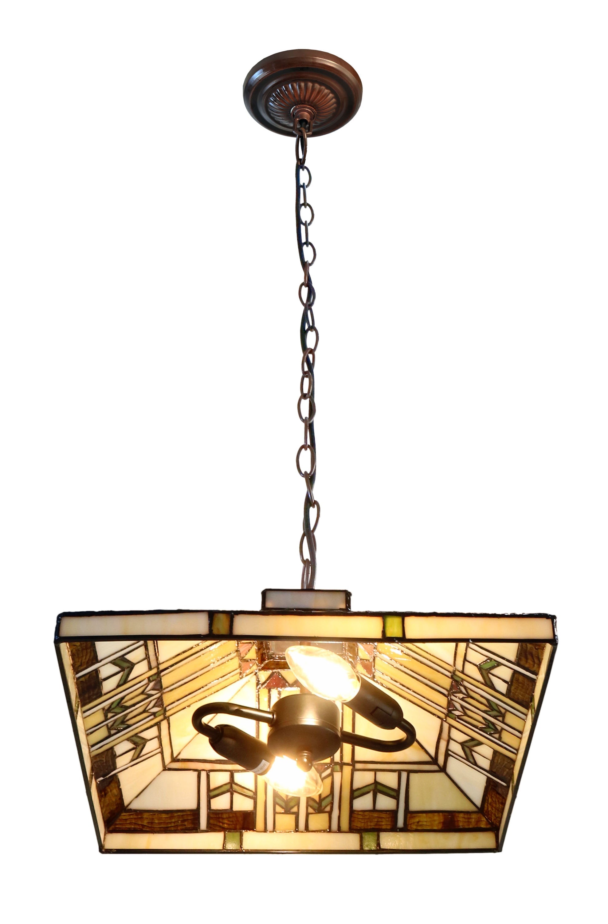 14" Mission Tiffany Style Pendant Light