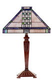 Large Traditional Mission Style  Check pattern Tiffany Table Lamp