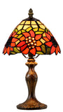 Classical 8" Red Sunflower Tiffany Mini Table Lamp