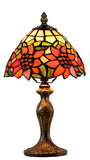 Classical 8" Red Sunflower Tiffany Mini Table Lamp