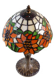 Classical 8" Red Sunflower Tiffany Mini Table Lamp