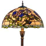 18" Blue Sweet pea blossoms Stained Glass Tiffany Floor Lamp