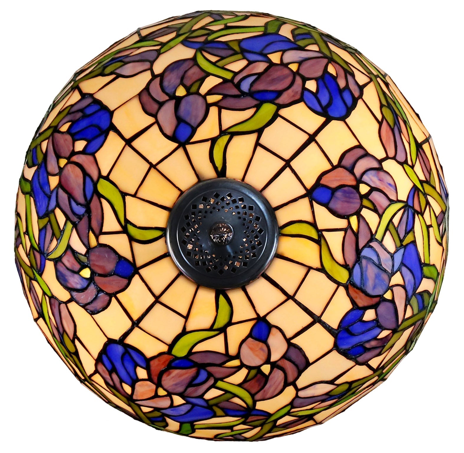 18" Blue Sweet pea blossoms Stained Glass Tiffany Floor Lamp