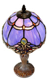 Cute  8" Blue Baroque Style curved Glass Tiffany Mini Lamp