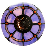 Cute  8" Blue Baroque Style curved Glass Tiffany Mini Lamp