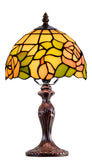 8" Amber Rose Tiffany Mini Table Lamp