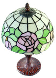 8" Amber Rose Tiffany Mini Table Lamp
