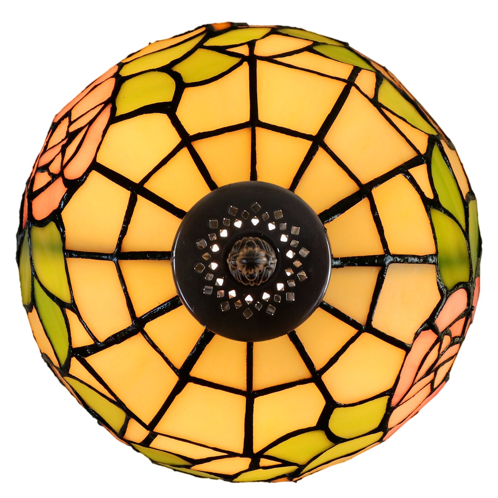 8" Amber Rose Tiffany Mini Table Lamp