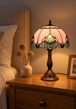 12″ Lavender Pink Jewel Tiffany-Style Bedside Lamp