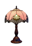 12″ Lavender Pink Jewel Tiffany-Style Bedside Lamp
