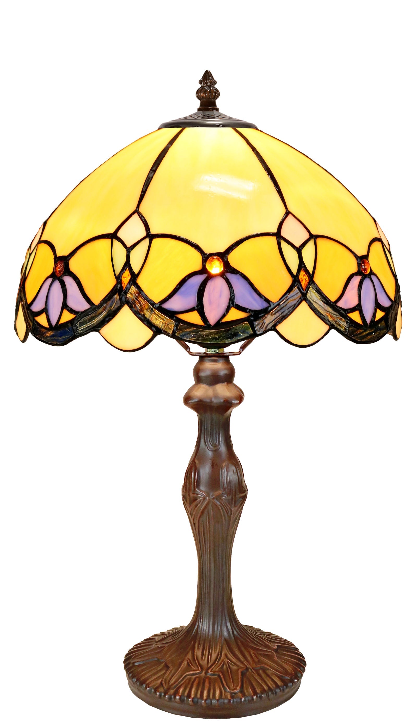 12" Art Nouveau Leadlight Stained Glass Tiffany Bedside Lamp