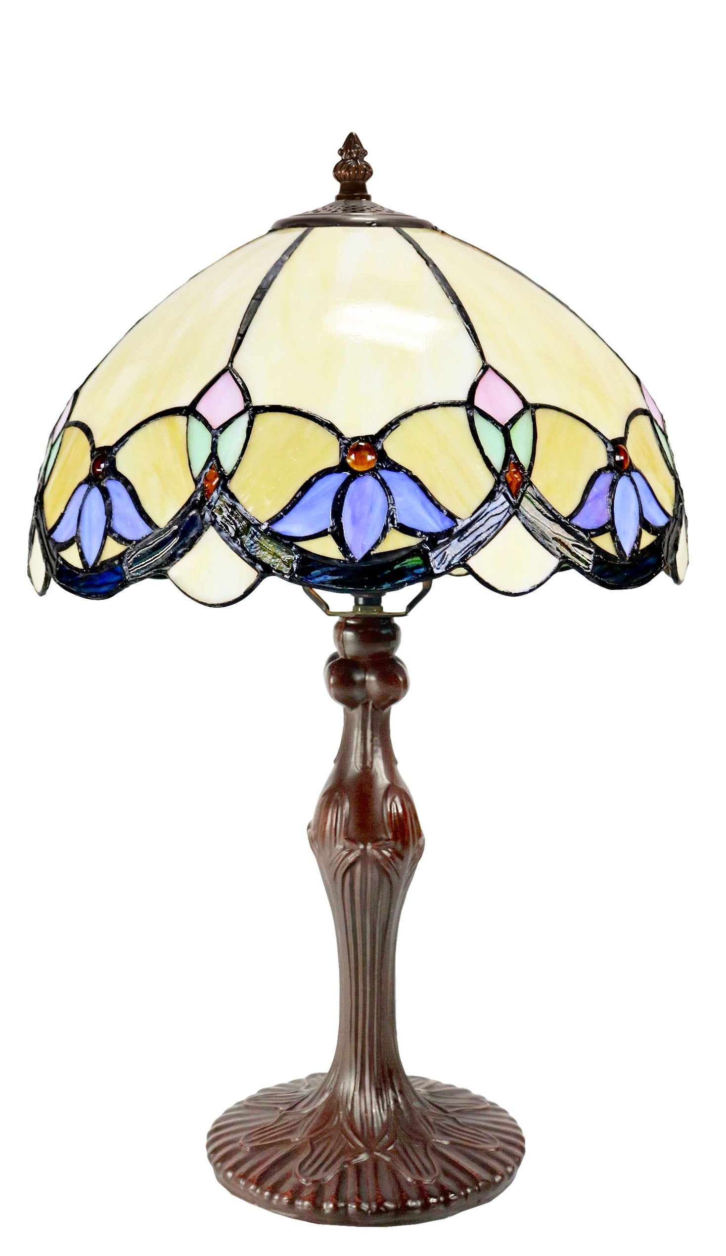 12" Art Nouveau Leadlight Stained Glass Tiffany Bedside Lamp