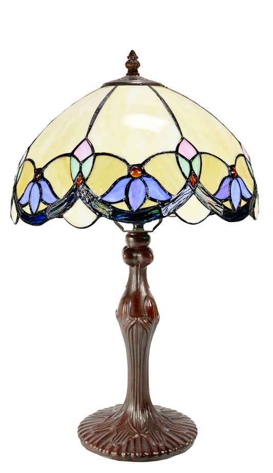 12" Art Nouveau Leadlight Stained Glass Tiffany Bedside Lamp