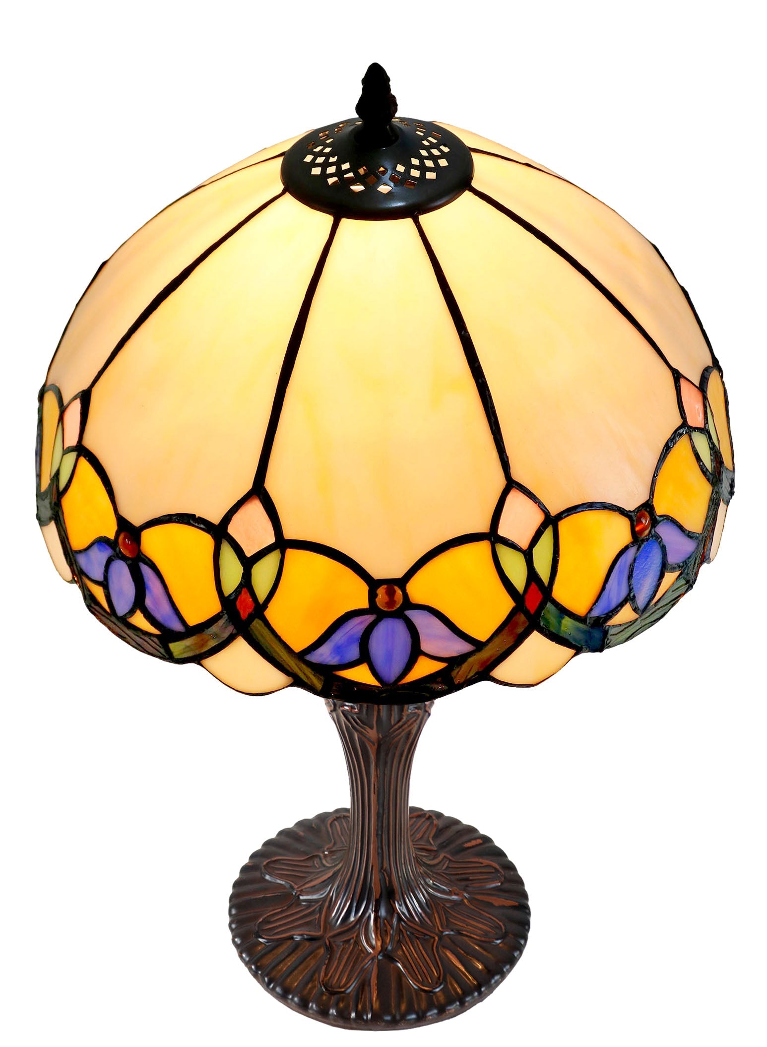 12" Art Nouveau Leadlight Stained Glass Tiffany Bedside Lamp