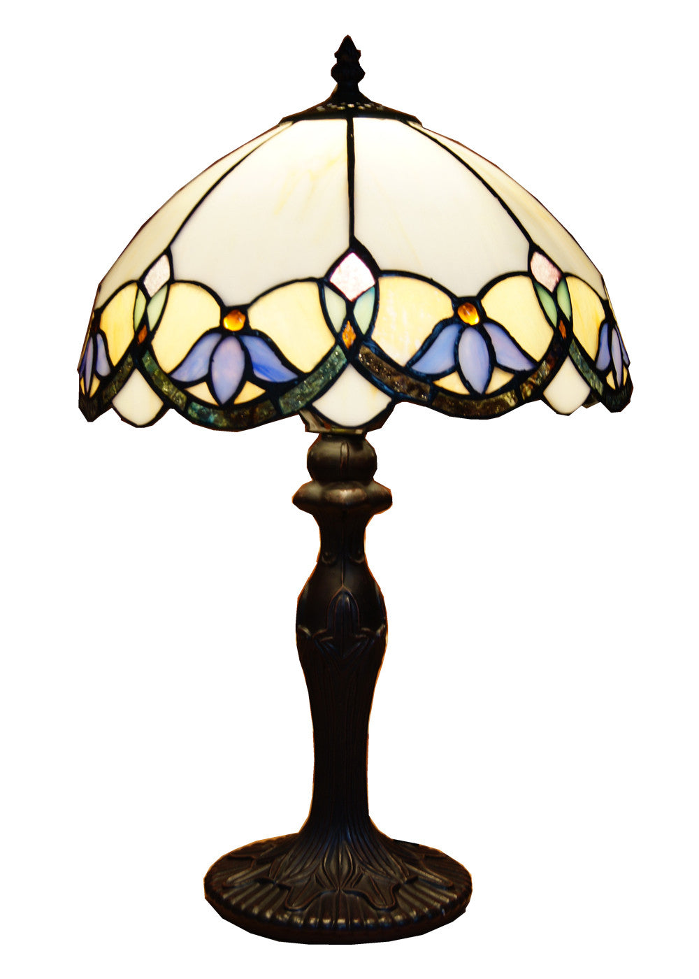 12" Art Nouveau Leadlight Stained Glass Tiffany Bedside Lamp