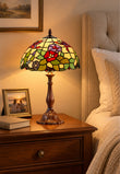 12" Amazing Butterfly Flower Tiffany Tiffany Bedside Lamp