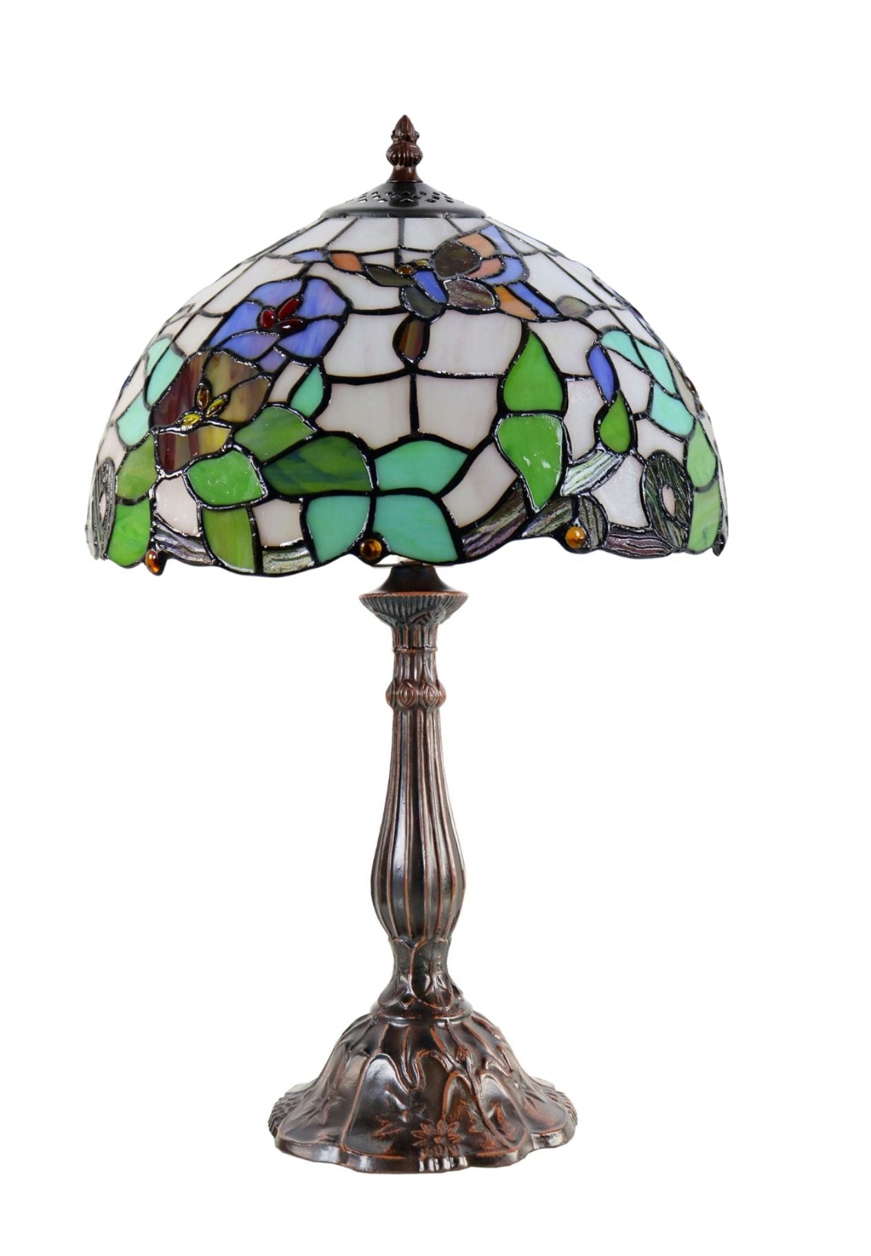 12" Amazing Butterfly Flower Tiffany Tiffany Bedside Lamp