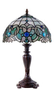 12" Ocean Blue Art Nouveau leadlight Bedside Lamp